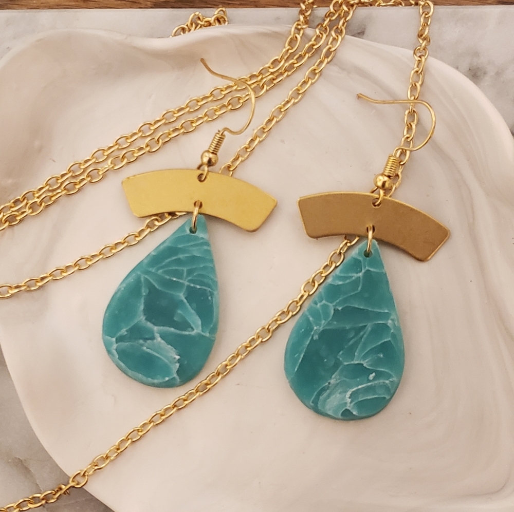 Turquoise Clay Earrings